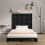 Berkfield Wall Headboard Black 96x3x91.5 cm Solid Wood Pine 3