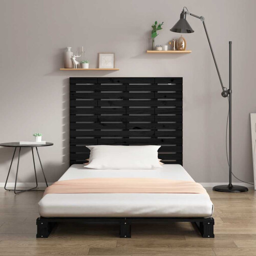 Berkfield Wall Headboard Black 96x3x91.5 cm Solid Wood Pine 2