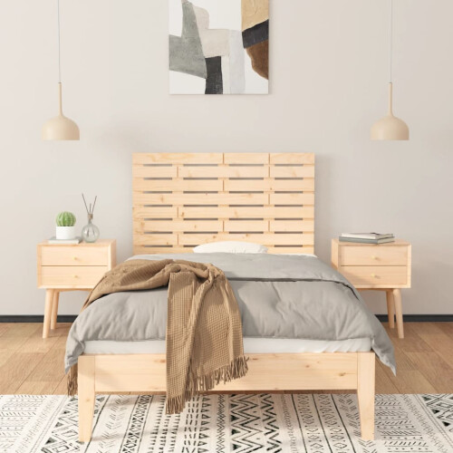 Berkfield Wall Headboard 96x3x63 cm Solid Wood Pine 2