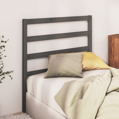 Berkfield Bed Headboard Grey 95x4x100 cm Solid Wood Pine 2