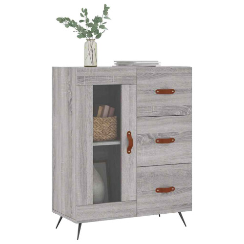 Berkfield Sideboard Grey Sonoma 69.5x34x90 cm Engineered Wood 2