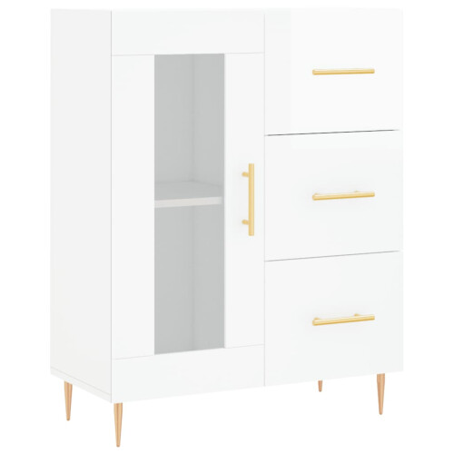 Berkfield Sideboard High Gloss White 69.5x34x90 cm Engineered Wood 1