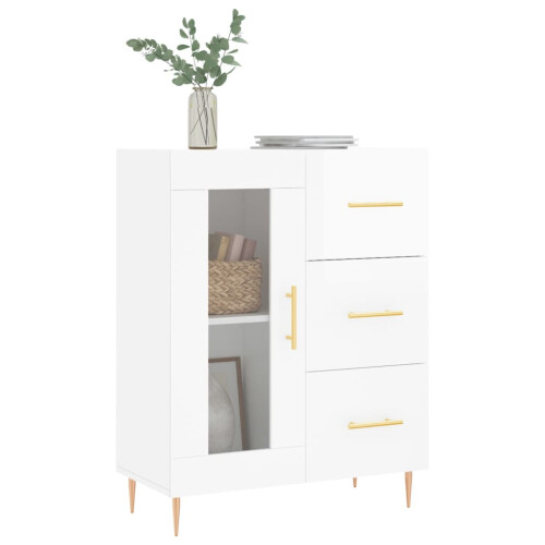 Berkfield Sideboard High Gloss White 69.5x34x90 cm Engineered Wood 2