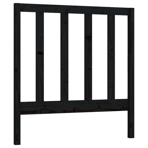 Berkfield Bed Headboard Black 95x4x100 cm Solid Wood Pine 1