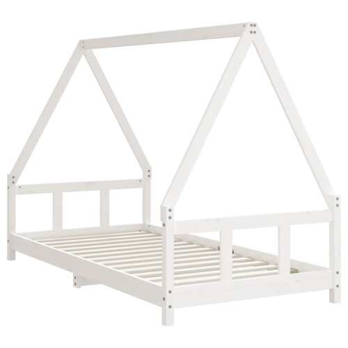 Berkfield Kids Bed Frame White 90x190 cm Solid Wood Pine 2
