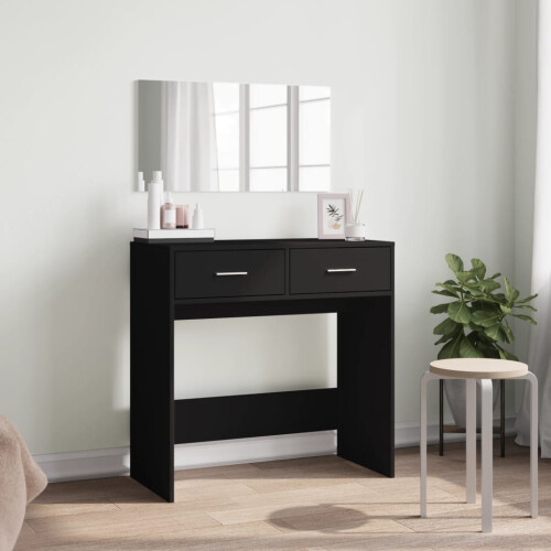 Berkfield Dressing Table with Mirror Black 80x39x80 cm 2