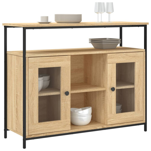 Berkfield Sideboard Sonoma Oak 100x35x80 cm Engineered Wood 2