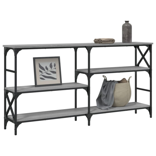 Berkfield Console Table Grey Sonoma 150x29x76.5 cm Engineered Wood 2