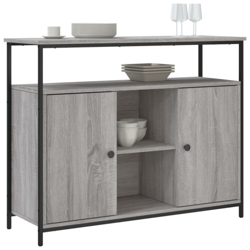 Berkfield Sideboard Grey Sonoma 100x35x80 cm Engineered Wood 2