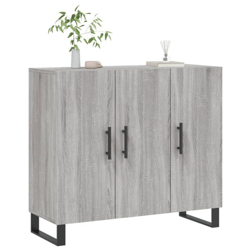Berkfield Sideboard Grey Sonoma 90x34x80 cm Engineered Wood 2
