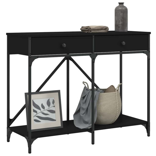 Berkfield Console Table Black 100x39x78.5 cm Engineered Wood 2