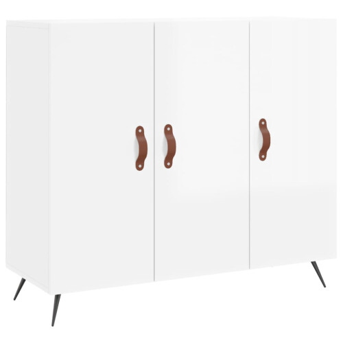 Berkfield Sideboard High Gloss White 90x34x80 cm Engineered Wood 1