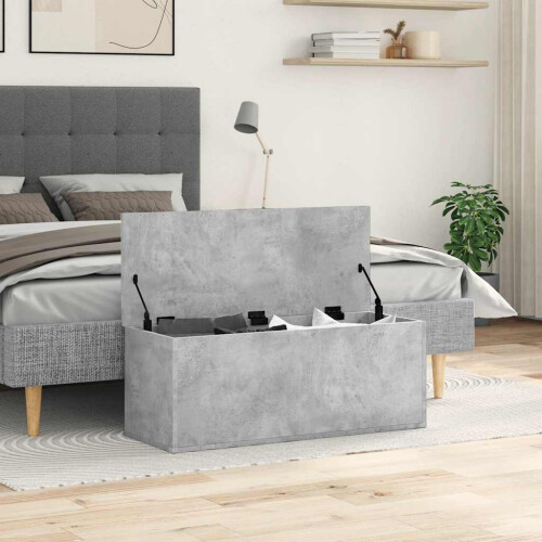 Berkfield Storage Box Concrete Grey 90x35x35 cm Engineered Wood 2