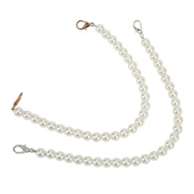 Manico di ricambio in perla sintetica per tracolla di borsa, catene di perle per borse con fibbie in metallo, tracolla staccabile per borse fai da te