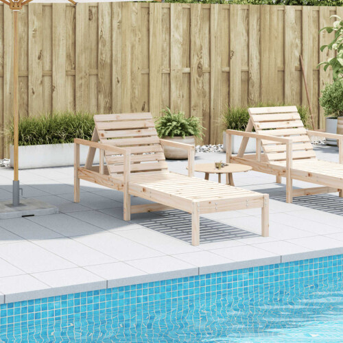 Berkfield Sun Lounger 199.5x62x55 cm Solid Wood Pine 2