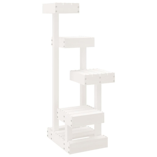 Berkfield Cat Tree White 45.5x49x103 cm Solid Wood Pine 1