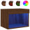 Berkfield Bedside Cabinets with LED Lights Wall-mounted 2 pcs Brown Oak 7