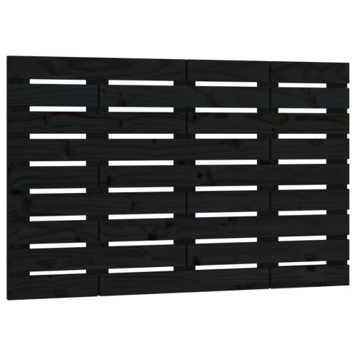 Berkfield Wall Headboard Black 106x3x63 cm Solid Wood Pine 1