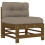Berkfield Middle Sofa with Cushions Honey Brown Solid Wood Pine 2