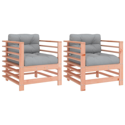 Berkfield Garden Chairs with Cushions 2 pcs Solid Wood Douglas 1