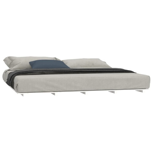 Berkfield Bed Frame without Mattress White 200x200 cm Solid Wood Pine 2