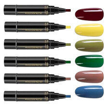 Gel Nail Polish Pen Set 6 Colors with Precise Brush Design, Quick Dry UV Curing, Long Lasting Shine