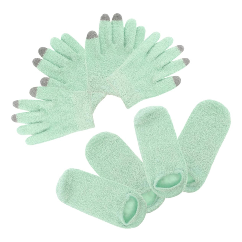 Moisturizing Gloves and Socks Set for Women, Hydrating Touchscreen Winter Gloves for Dry Skin and Overnight Use