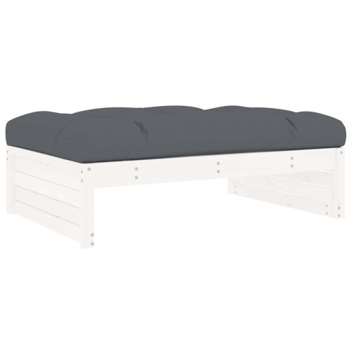 Berkfield Garden Footstool White 120x80 cm Solid Wood Pine 1