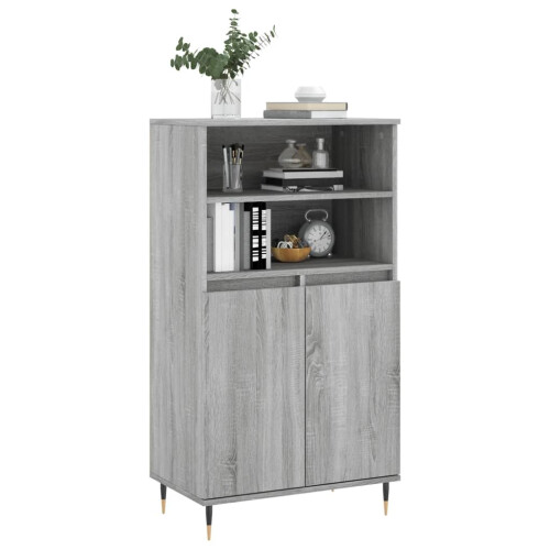 Berkfield Highboard Grey Sonoma 60x36x110 cm Engineered Wood 2