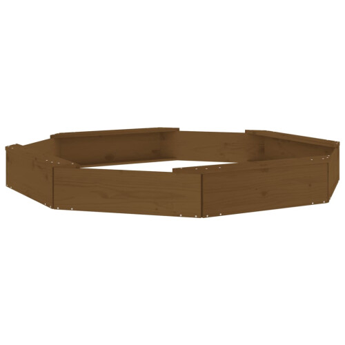 Berkfield Sandbox with Seats Honey Brown Octagon Solid Wood Pine 1