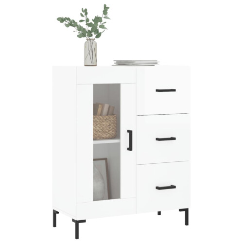 Berkfield Sideboard High Gloss White 69.5x34x90 cm Engineered Wood 2