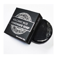 Natural Volcanic Mud Soap Bar for Men and Women, Deep Cleansing Face and Body Care with Coffee and Red Rice Extract