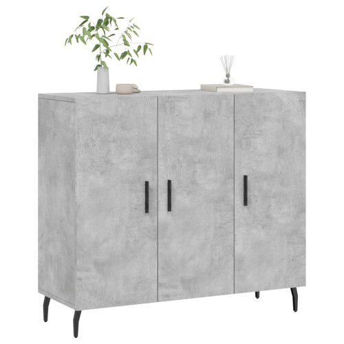 Berkfield Sideboard Concrete Grey 90x34x80 cm Engineered Wood 2
