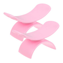2pcs Manicure Hand Rest U Shaped Nail Cushion Pink Ergonomic Detachable Pillow for Salon and Home