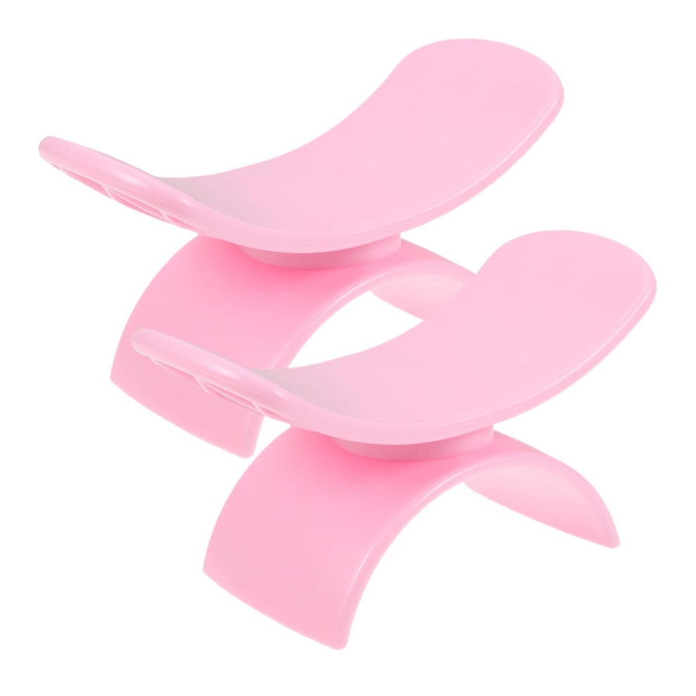 Pink 2Pcs Manicure Hand Rest U Shaped Nail Cushion Ergonomic Detachable Pillow For Salon And Home