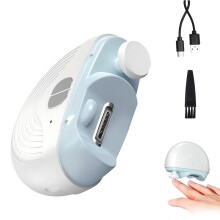 Electric Nail Clipper for Adults and Seniors, Rechargeable 2 in 1 Nail Trimmer and Polisher with LED Light, White