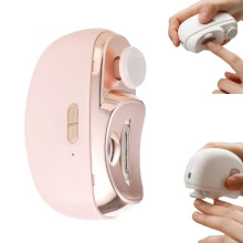 Electric Nail Clipper for Thick Nails with LED Light, USB TypeC Rechargeable, One Click Operation, Pink