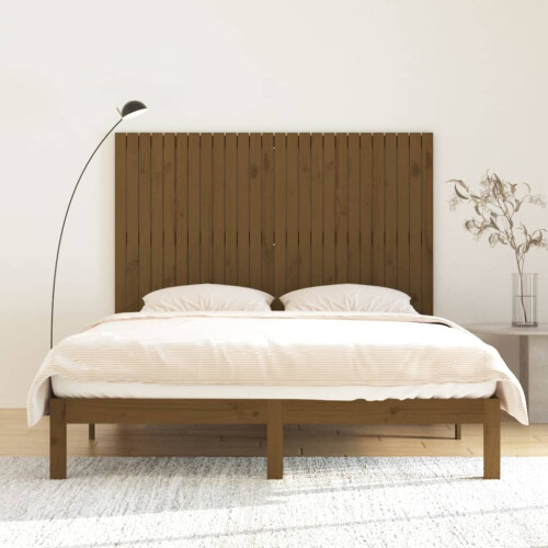Berkfield Wall Headboard Honey Brown 166x3x110 cm Solid Wood Pine 2
