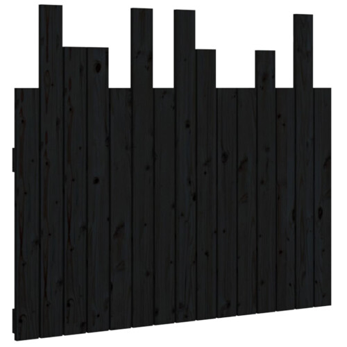 Berkfield Wall Headboard Black 95.5x3x80 cm Solid Wood Pine 1