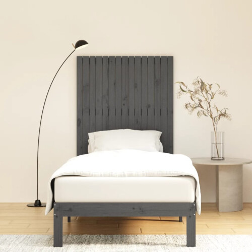 Berkfield Wall Headboard Grey 95.5x3x110 cm Solid Wood Pine 2