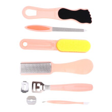 8Piece Foot File and Callus Remover Set with Interchangeable Heads Ergonomic Grip for Soft Feet