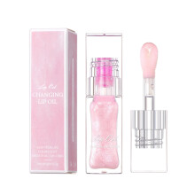 Color Changing Lip Gloss Pink Moisturizing Lip Oil Gloss with Long Lasting Shine and Deep Moisture Care