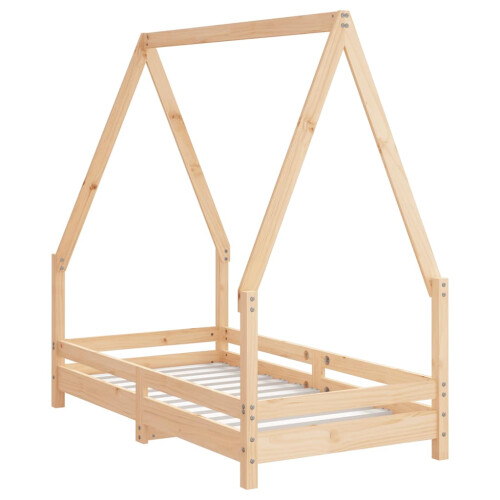 Berkfield Kids Bed Frame 70x140 cm Solid Wood Pine 2