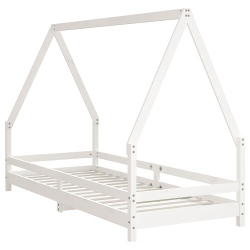 Berkfield Kids Bed Frame White 90x200 cm Solid Wood Pine 2
