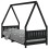 Berkfield Kids Bed Frame Black 80x200 cm Solid Wood Pine 2