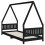 Berkfield Kids Bed Frame Black 80x200 cm Solid Wood Pine 3
