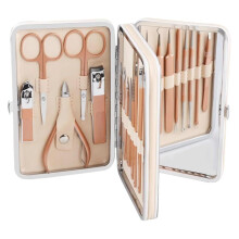 Professional Stainless Steel Manicure Set with Precision Cutting Blades, Rose Gold Nail Clippers Kit for Home and Travel