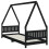 Berkfield Kids Bed Frame Black 80x200 cm Solid Wood Pine 6