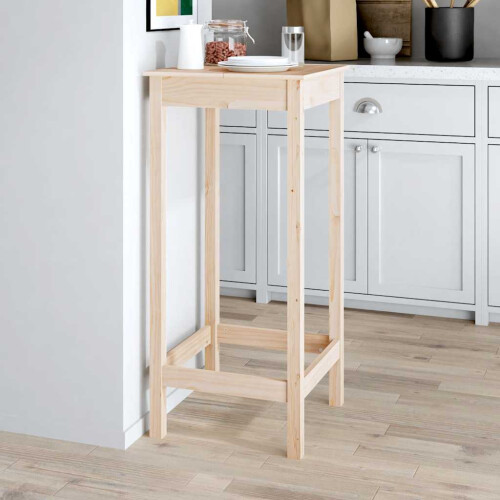 Berkfield Bar Table 50x50x110 cm Solid Wood Pine 2