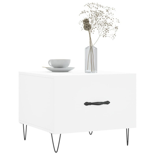 Berkfield Coffee Table White 50x50x40 cm Engineered Wood 2